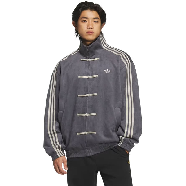Grey CNY Jacket Y2K Streetwear | Unisex Lightweight Layering by Dravix