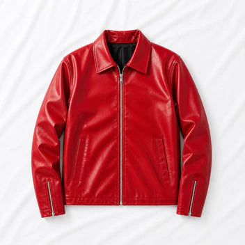 Red Leather Jacket for Unisex | Premium Faux Leather Biker Edition | Dravix