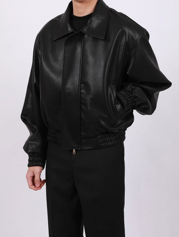 Premium Black Faux Leather Biker Jacket Unisex  — Slim Fit Moto Style Outwear | Dravix
